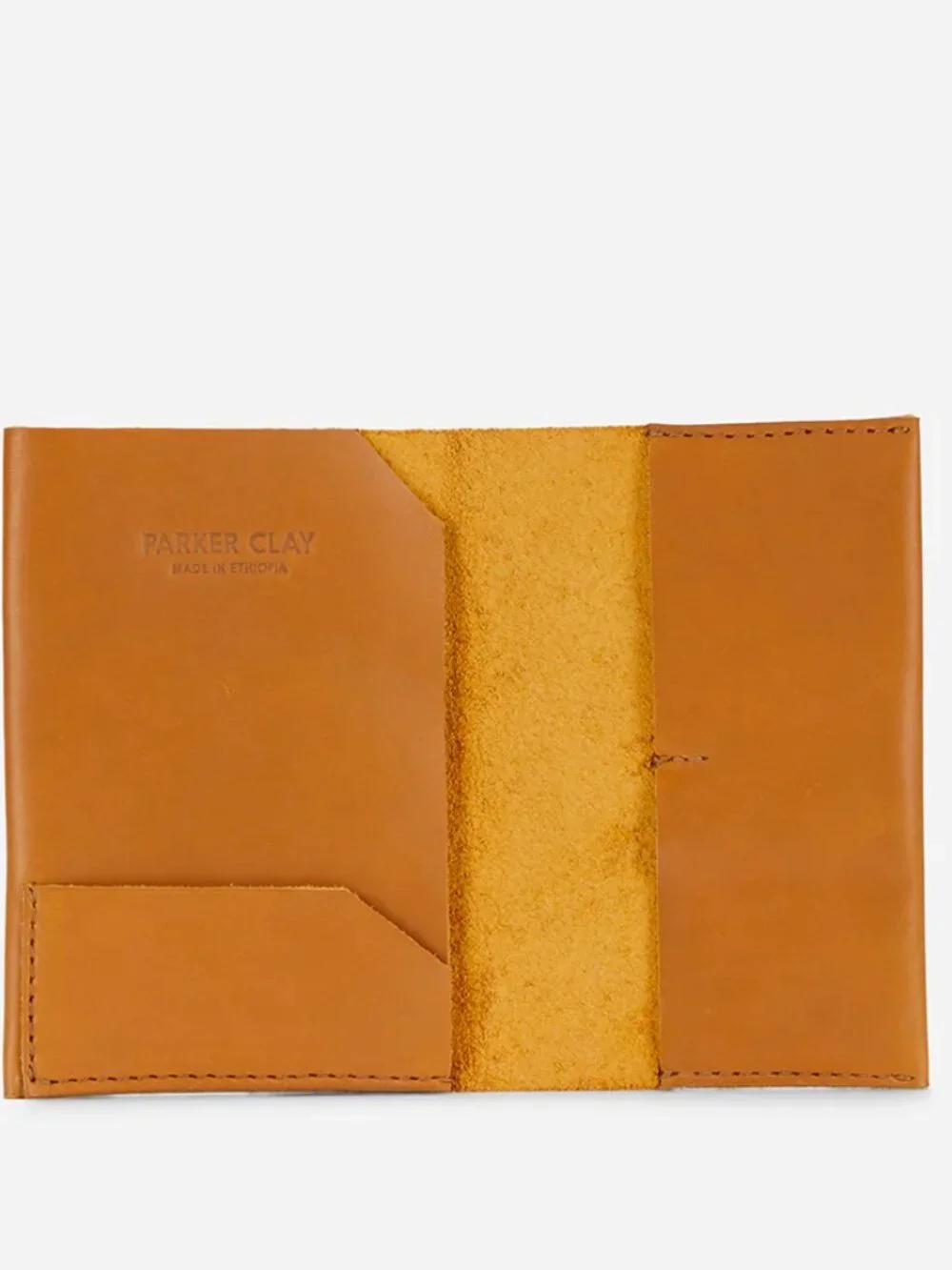 Parker Clay Addis Full-Grain Leather Passport Wallet Travel Rust Brown